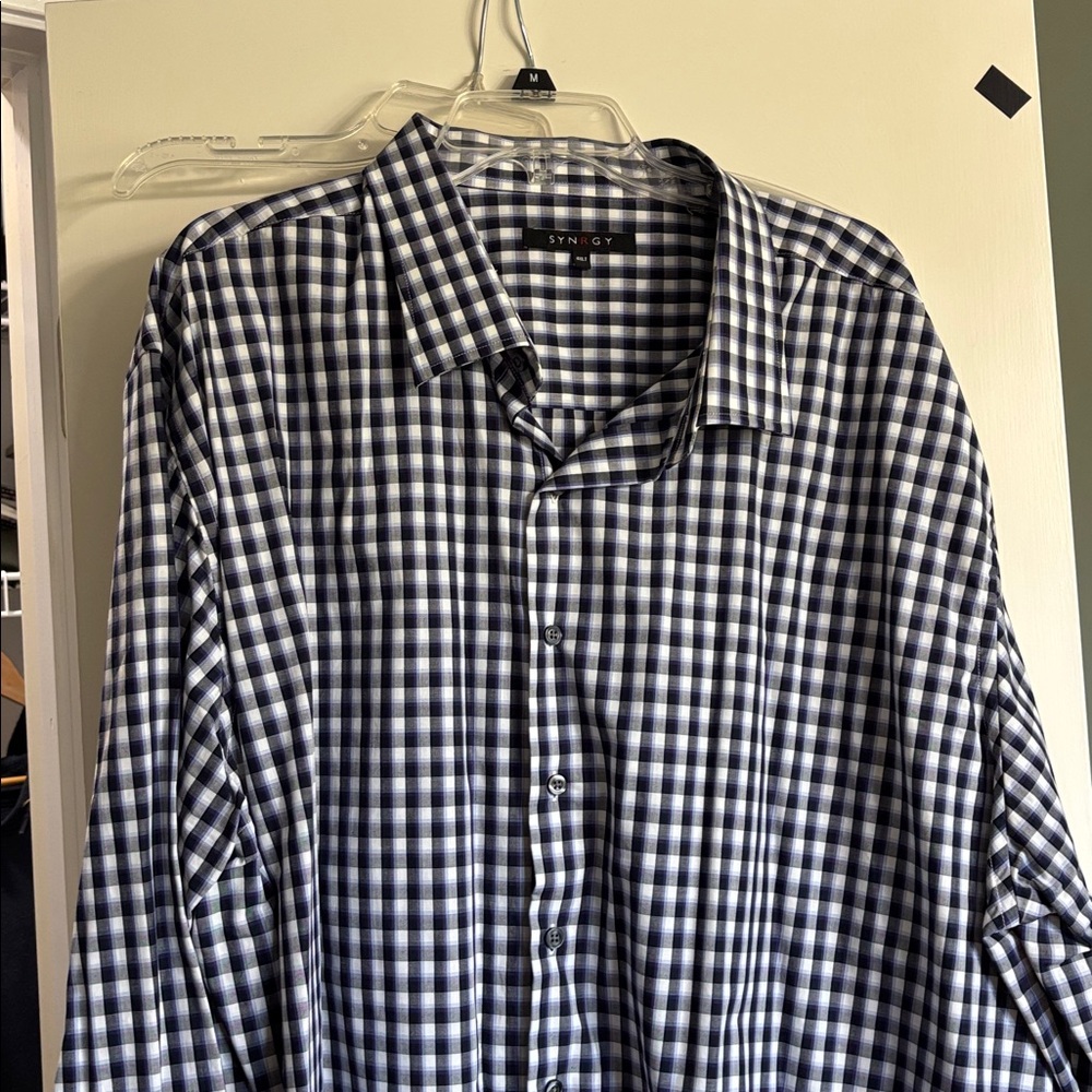 Black and White Checkered Button-Up Shirt